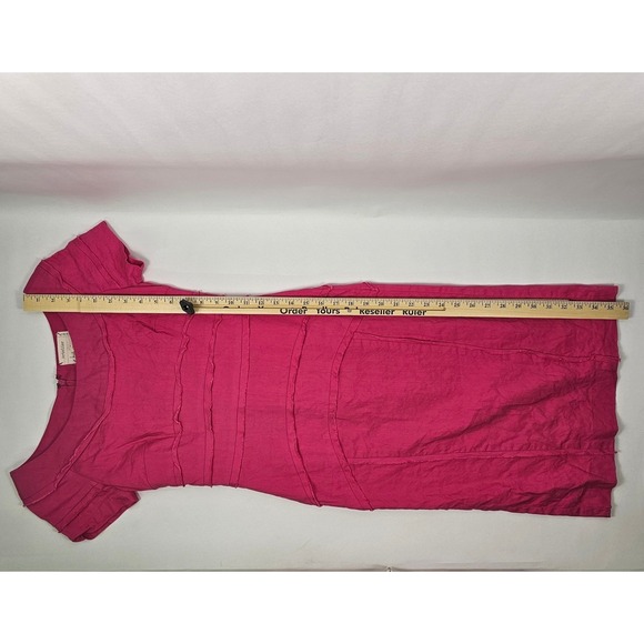 Artelier Nicole Miller Dress Size 4 Hot Pink Sleeveless Tiered Ruffle Trim Boho - Picture 10 of 11